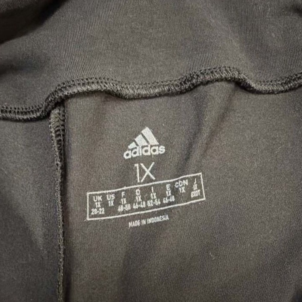Adidas Leggings Womens Size S Linear Logo Cotton Blend Athletic Black Pants - Picture 4 of 6